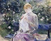 贝尔特 摩里索特 : Pasie Sewing in the Garden